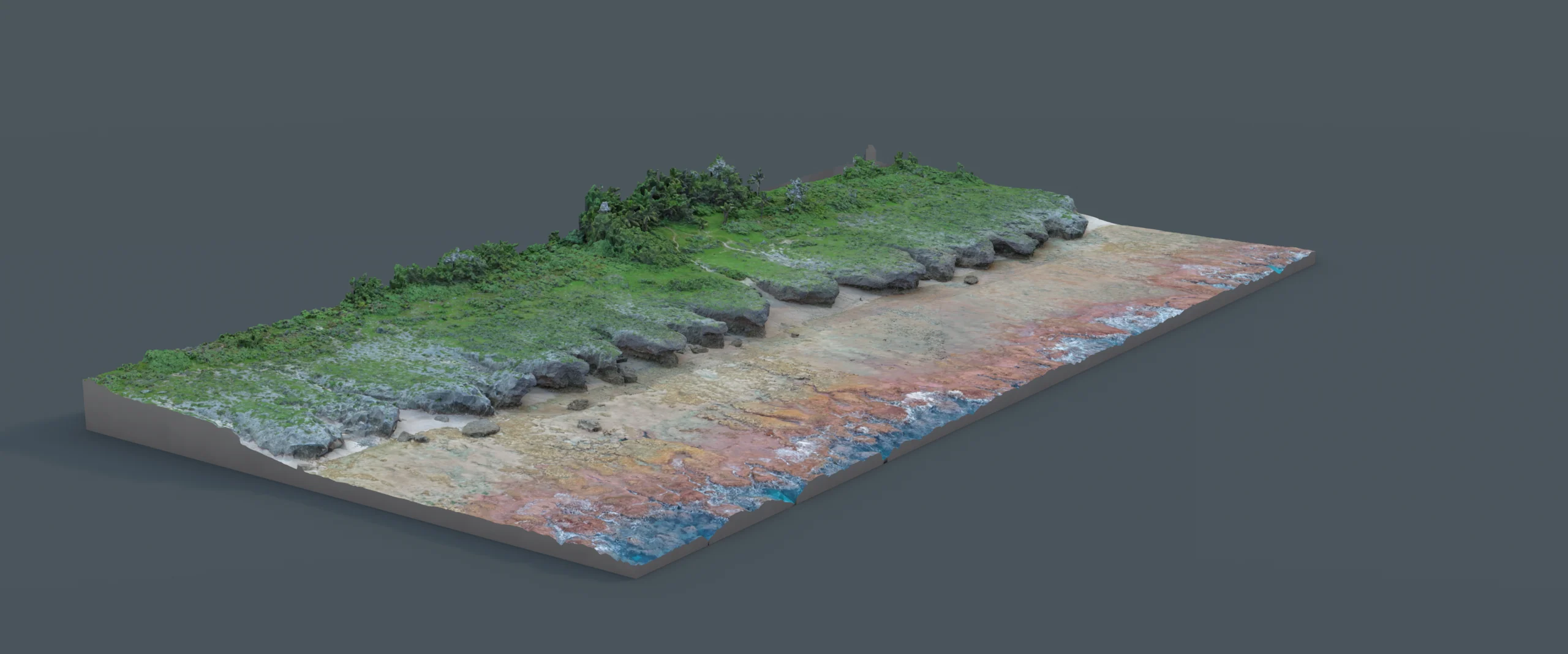 Oblique view of the complete textured 3D model of HS123 at Te Rotonui.